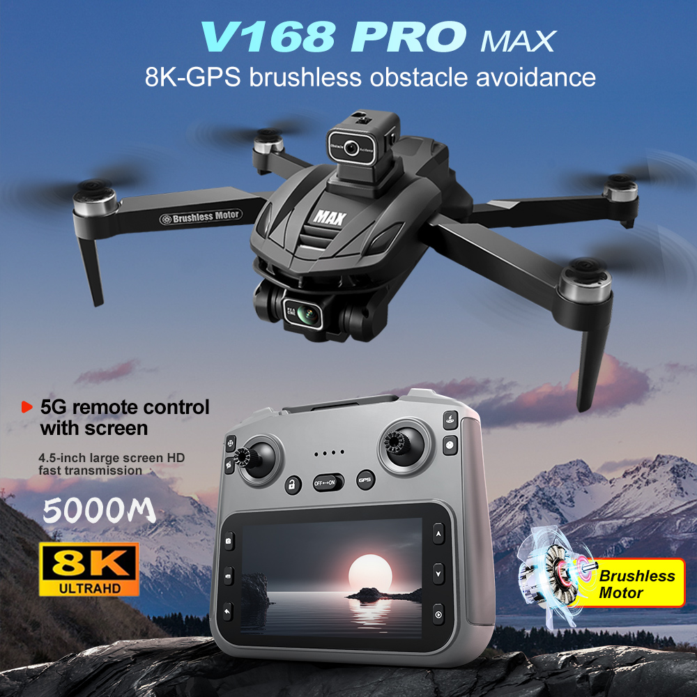 V168 PRO Max GPS Дрон 8K Профе – обзор и цена Drone Controller Screen