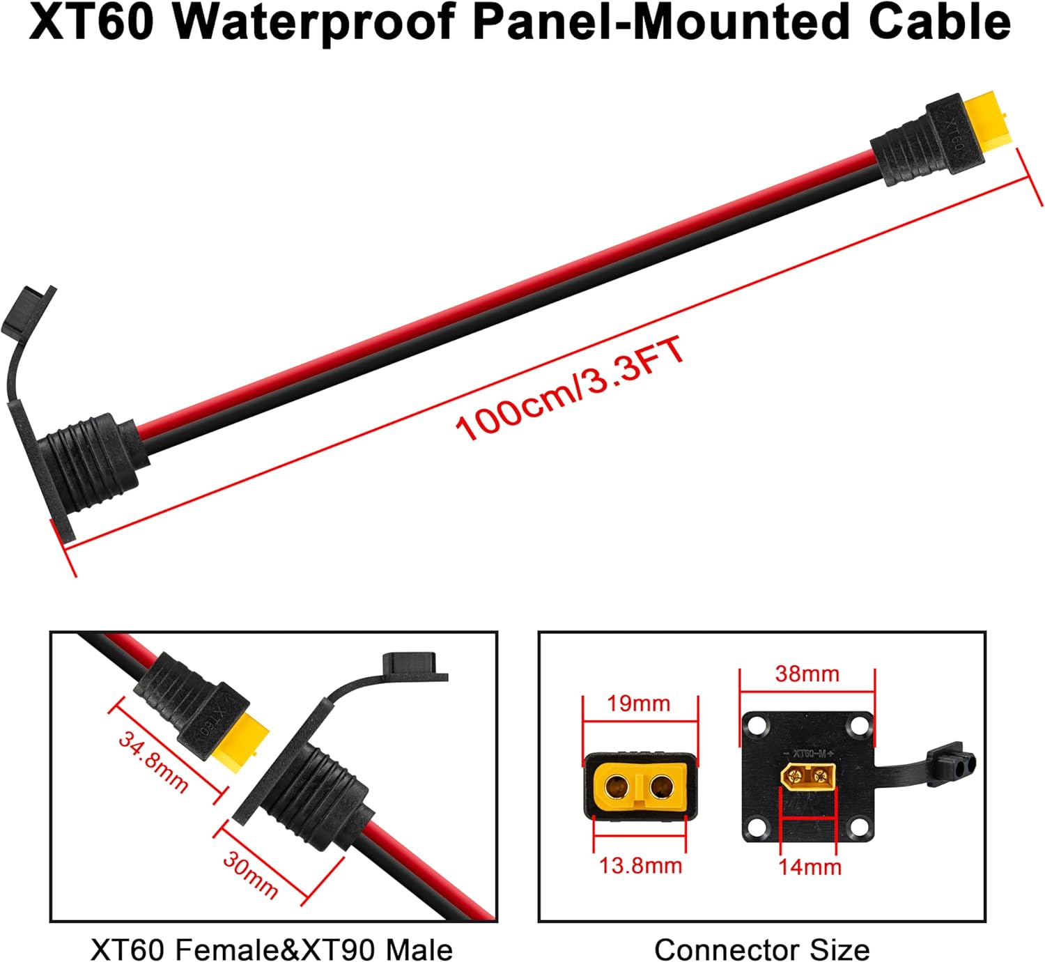 Кабель JMUYTOP 3FT 12AWG XT60  – обзор и цена Drone Battery Adapter